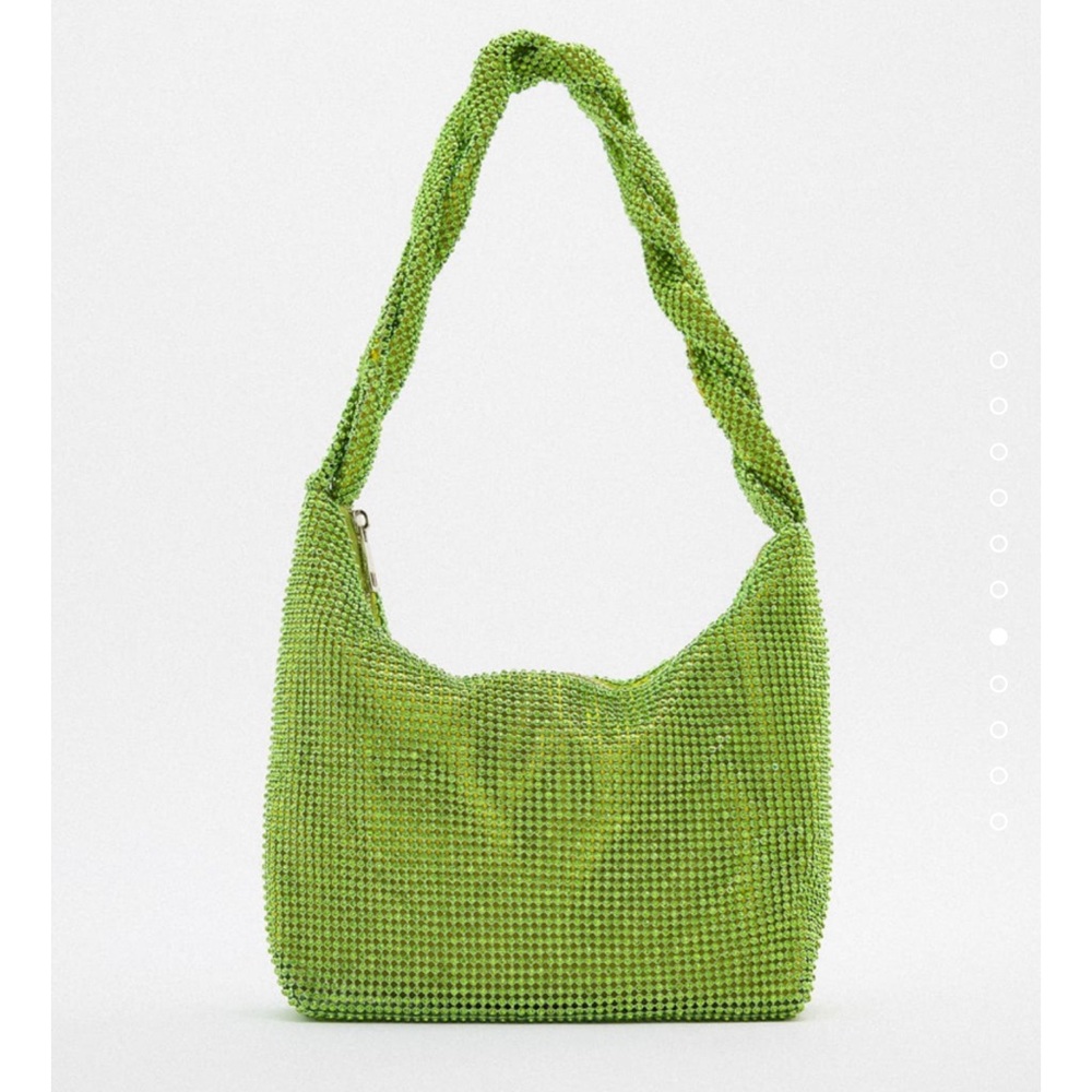 Green crystal shoulder bag